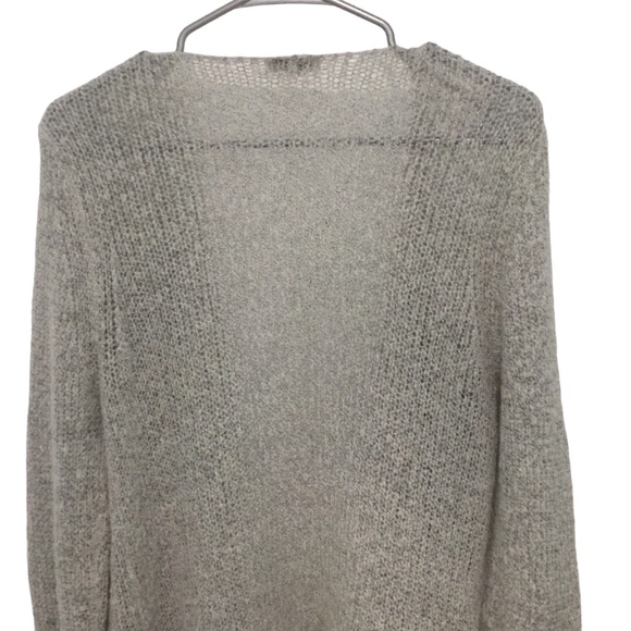 Calvin Klein Jeans open knit cardigan, shawl, size medium, gray, black thread - Picture 6 of 11